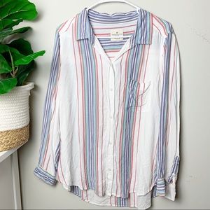 NWOT American Eagle Oversized Rainbow Striped Top